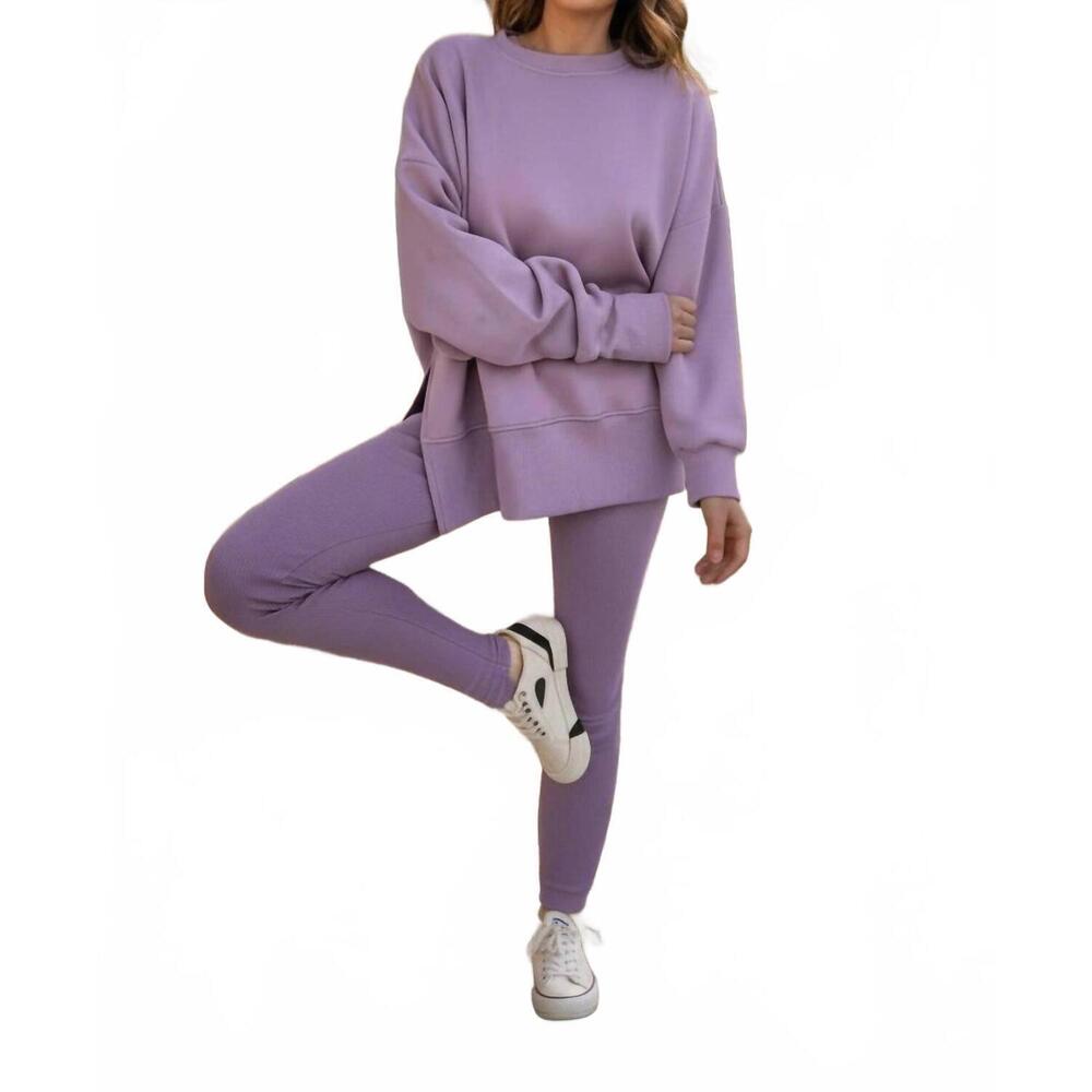 NEW AAPPARELLA naomi sweatshirt and leggings set in orchid